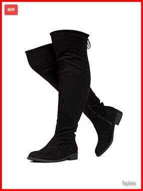 Women's Stretchy Over The Knee Low Heel Wide Calf Boots